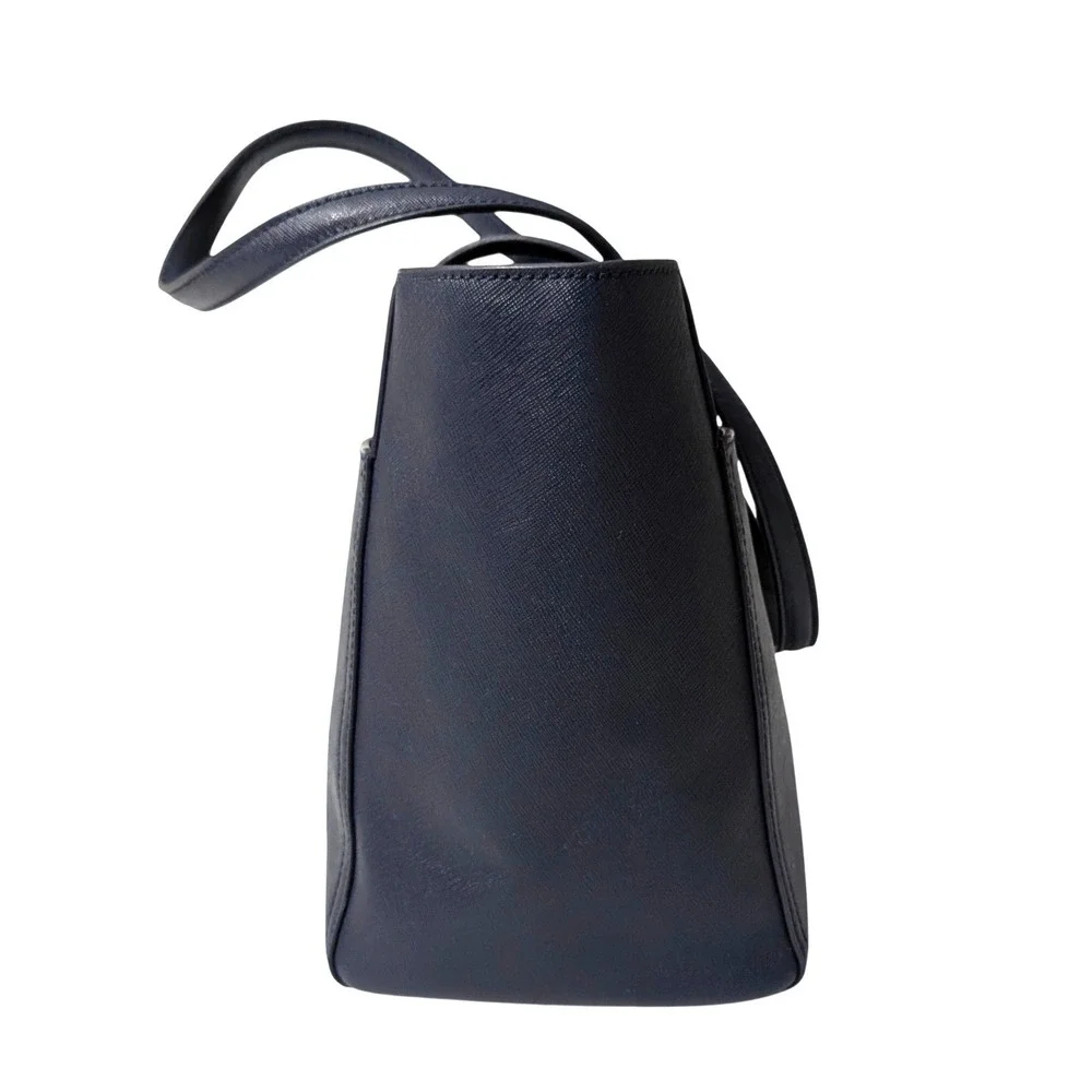Tory Burch Robinson Tote Navy Saffiano Leather Shoulder Bag Medium